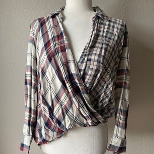 Draped Flannel Shirt